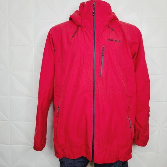 Patagonia Men's Red Powder Bowl Freeride Hooded Snow Windbreaker Jacket Size L - Picture 2 of 11